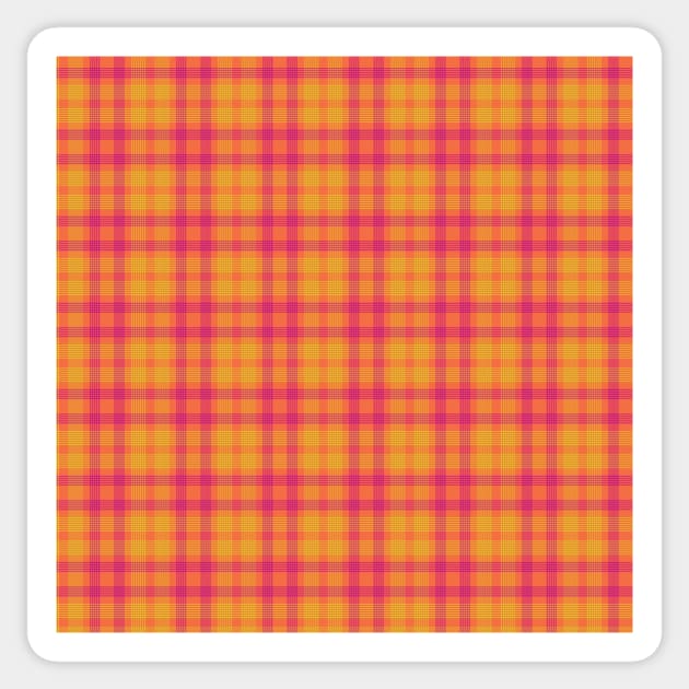 Yellow Purple Orange Plaid Pattern Sticker by CoastalDesignStudios